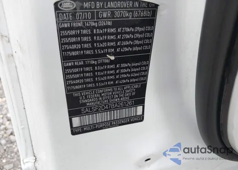 2011 Land Rover Range Rover Sport Hse from USA, damaged, VIN SALSF2D47BA261261